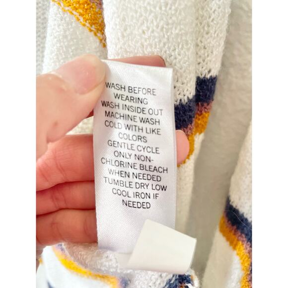 SO Women's Multicolored Striped Open Front Cardigan Small - Picture 10 of 13